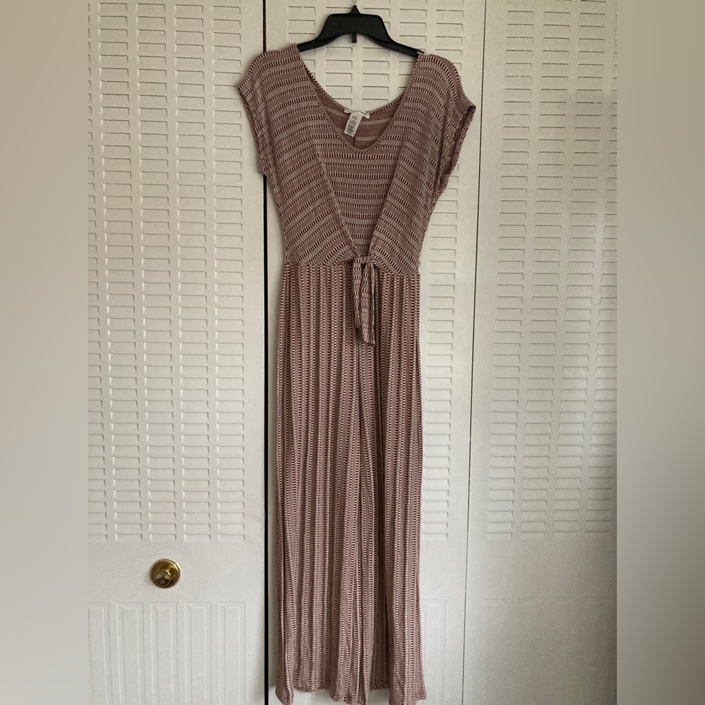 Stretchy Brown & Tan Wide Leg Jumpsuit